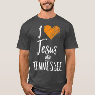 I Love Jesus And Tennessee  Orange Heart Cute T-Shirt