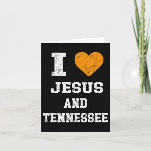 I Love Jesus And Tennessee Shirt Orange Heart Cute Card