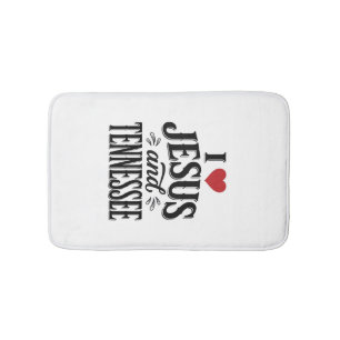 I Love Jesus and Tennessee Vintage Christian Desig Bath Mat