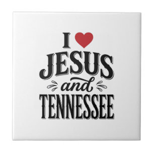 I Love Jesus and Tennessee Vintage Christian Desig Ceramic Tile