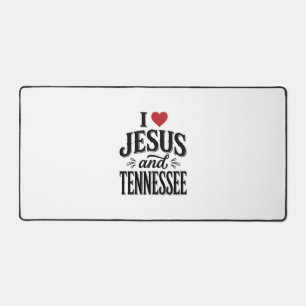 I Love Jesus and Tennessee Vintage Christian Desig Desk Mat