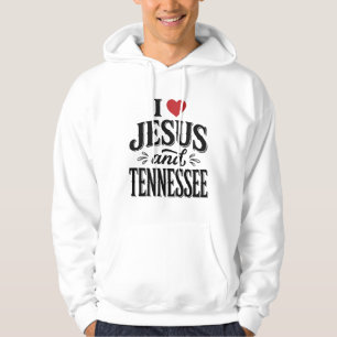 I Love Jesus and Tennessee Vintage Christian Desig Hoodie