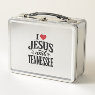 I Love Jesus and Tennessee Vintage Christian Desig Metal Lunch Box