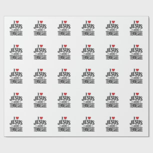 I Love Jesus and Tennessee Vintage Christian Desig Wrapping Paper