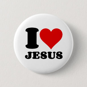 i love Jesus christian quote 6 Cm Round Badge