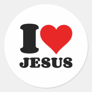 i love Jesus christian quote Classic Round Sticker