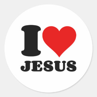 i love Jesus christian quote Classic Round Sticker