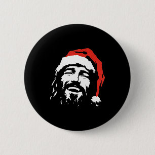I Love Jesus Christmas Green  6 Cm Round Badge