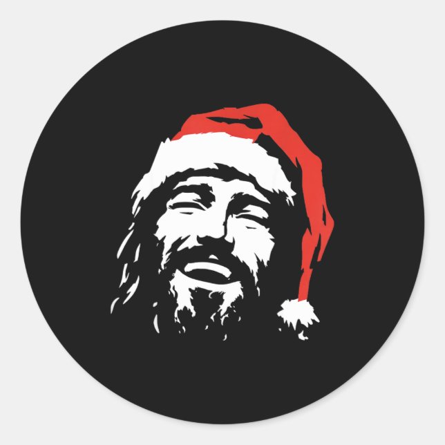 I Love Jesus Christmas Green  Classic Round Sticker (Front)