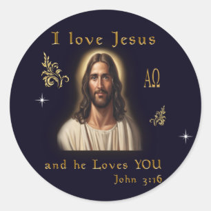 I love Jesus Classic Round Sticker