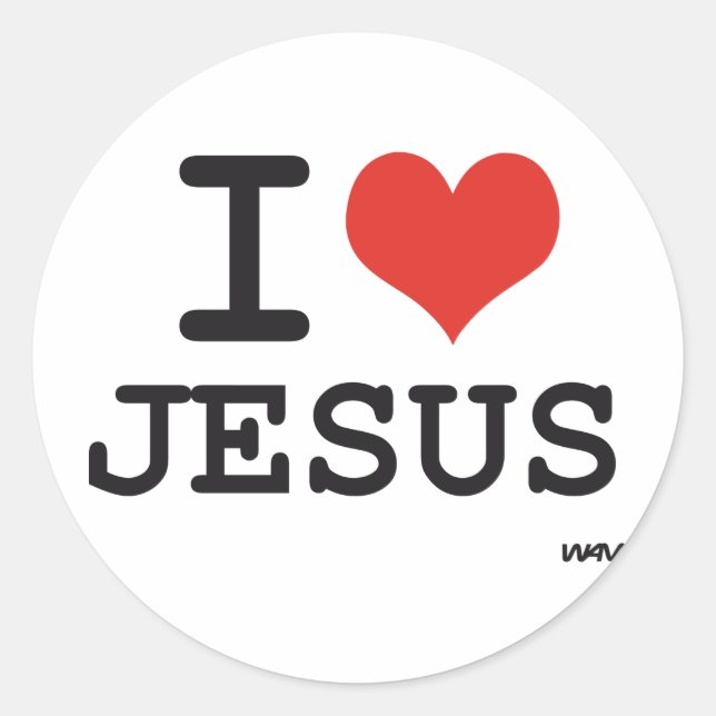 I love Jesus Classic Round Sticker (Front)
