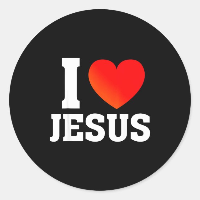 I Love Jesus  Classic Round Sticker (Front)