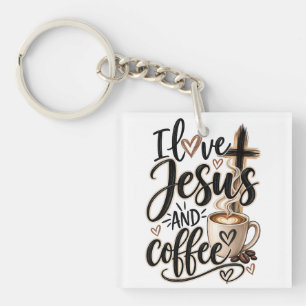 I love Jesus & coffee Key Ring