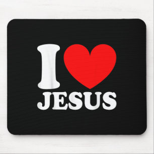 I Love Jesus Cute Religious Christian Religious  Mouse Pad