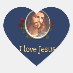 I love Jesus gifts Heart Sticker