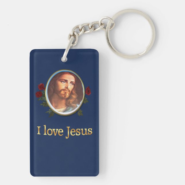 I love Jesus gifts Key Ring (Back)