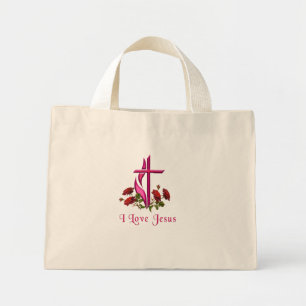 I love Jesus gifts Mini Tote Bag