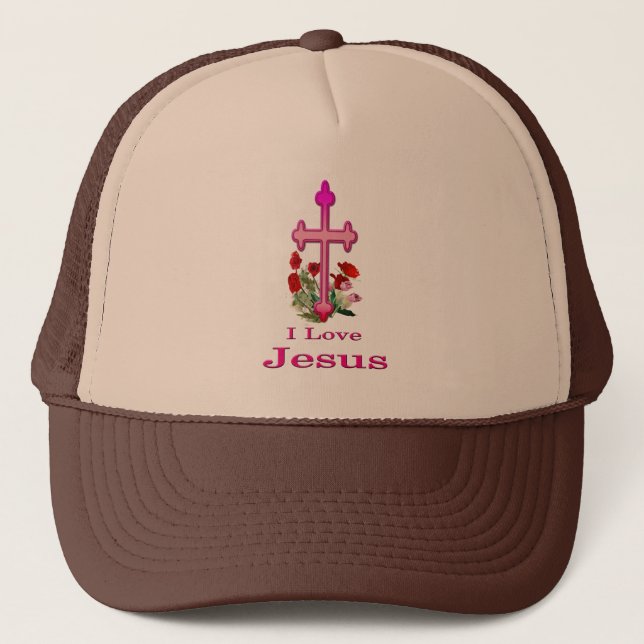 I love Jesus gifts Trucker Hat (Front)