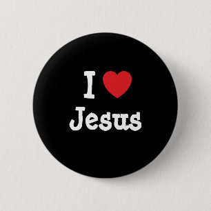 I love Jesus heart custom personalised 6 Cm Round Badge