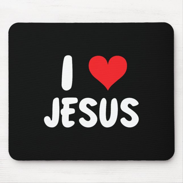 I Love Jesus - Heart - Name  Mouse Pad (Front)