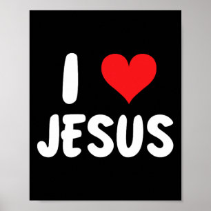 I Love Jesus - Heart - Name Poster