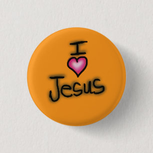 I Love Jesus I Heart Jesus 3 Cm Round Badge