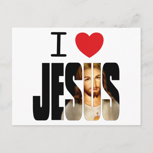 I Love Jesus - I Heart Jesus with image in name Postcard (Front)