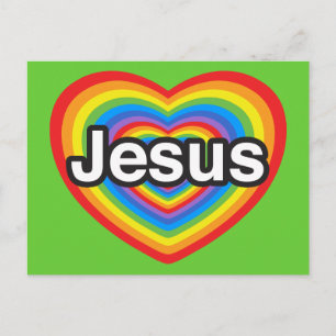 I love Jesus. I love you Jesus. Heart Postcard