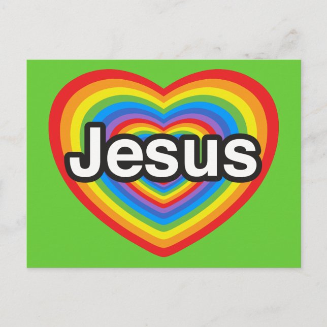 I love Jesus. I love you Jesus. Heart Postcard (Front)