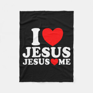 I Love Jesus Jesus Loves Me Christian Faith Church Fleece Blanket