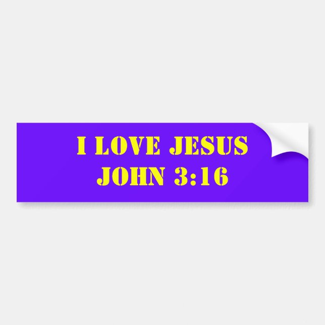 I LOVE JESUS JOHN 3:16 BUMPER STICKER (Front)