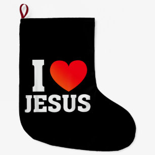 I Love Jesus Large Christmas Stocking