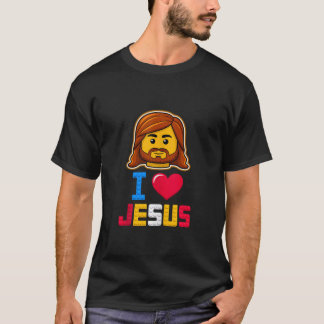 I Love Jesus Master Builder Building Bricks Blocks T-Shirt