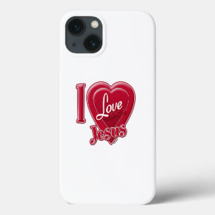I Love Jesus Red Heart iPhone 13 Case
