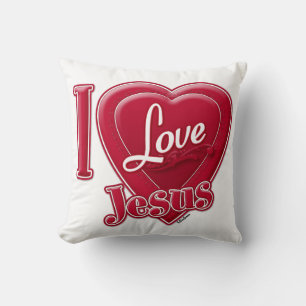 I Love Jesus Red Heart Cushion