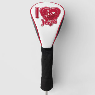 I Love Jesus Red Heart Golf Head Cover