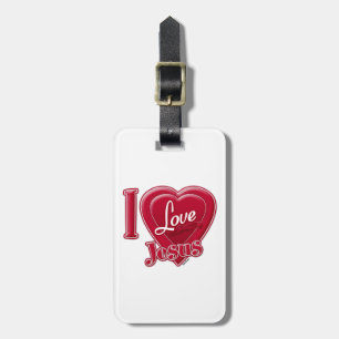 I Love Jesus Red Heart Luggage Tag