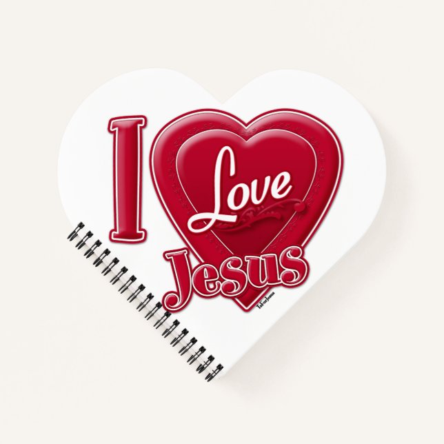 I Love Jesus Red Heart Notebook (Front)