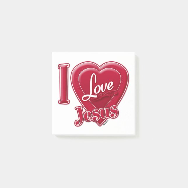 I Love Jesus Red Heart Post-it Notes (Front)