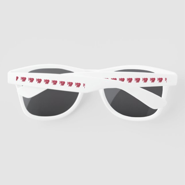 I Love Jesus Red Heart Sunglasses (Back)