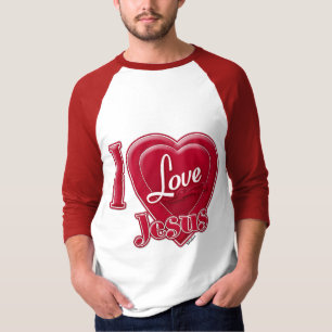 I Love Jesus Red Heart T-Shirt