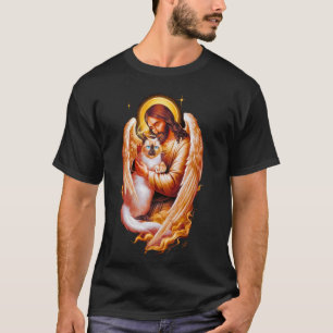 I Love Jesus & Siamese Cat Funny Christian God Ble T-Shirt