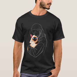 I Love Jesus & Siamese Cat Funny Christian God Ble T-Shirt