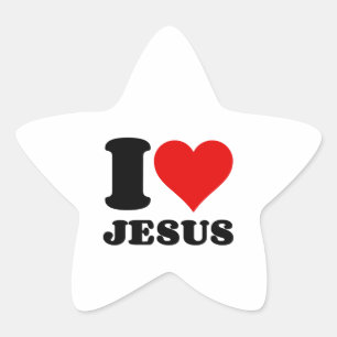 I LOVE JESUS STAR STICKER