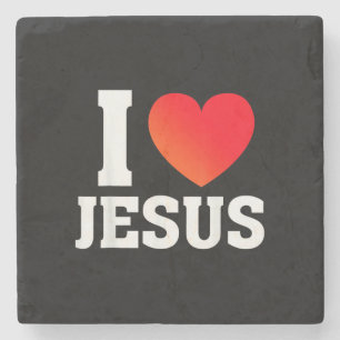 I Love Jesus Stone Coaster