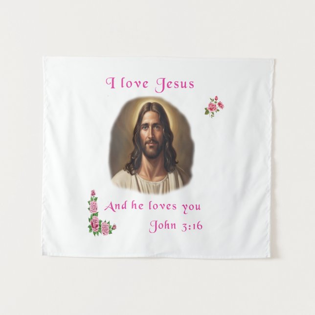 I love Jesus Tapestry (Front (Horizontal))
