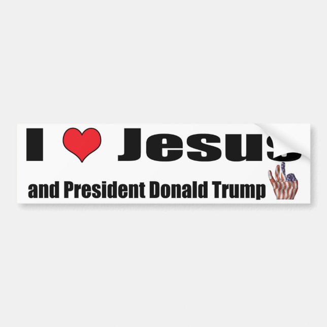 I Love Jesus & Trump Bumper Sticker (Front)