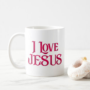I Love Jesus Typography Quote Coffee Mug