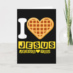 I Love Jesus Waffle Heart  Card