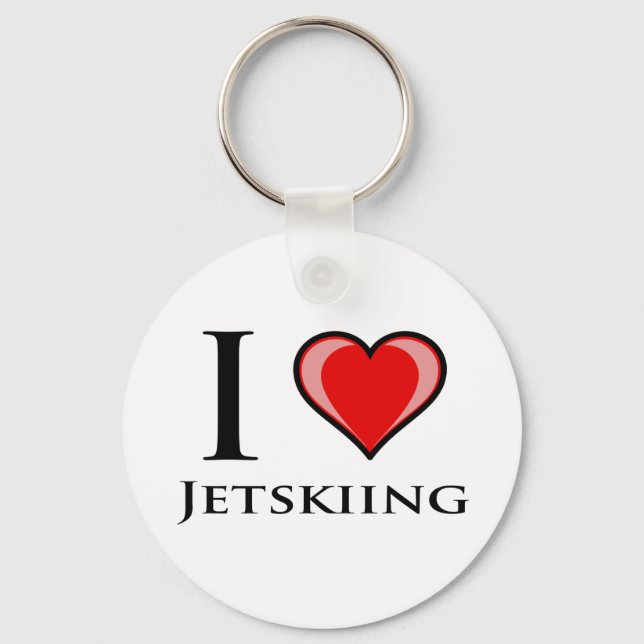 I Love Jetskiing Key Ring (Front)